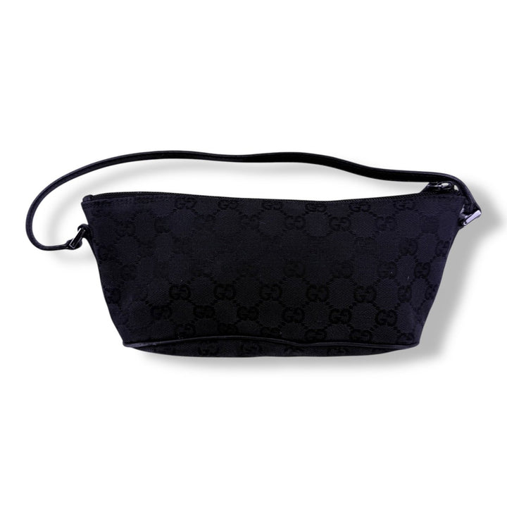 Gucci GG Supreme Black Mini Boat Pochette Handbag - Lux Central