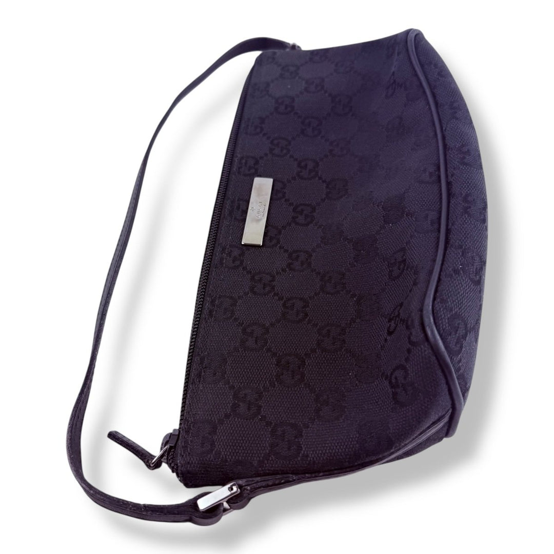 Gucci GG Supreme Black Mini Boat Pochette Handbag - Lux Central