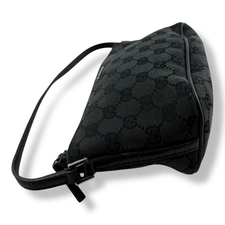Gucci GG Supreme Black Mini Boat Pochette Handbag - Lux Central
