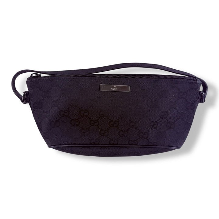 Gucci GG Supreme Black Mini Boat Pochette Handbag - Lux Central