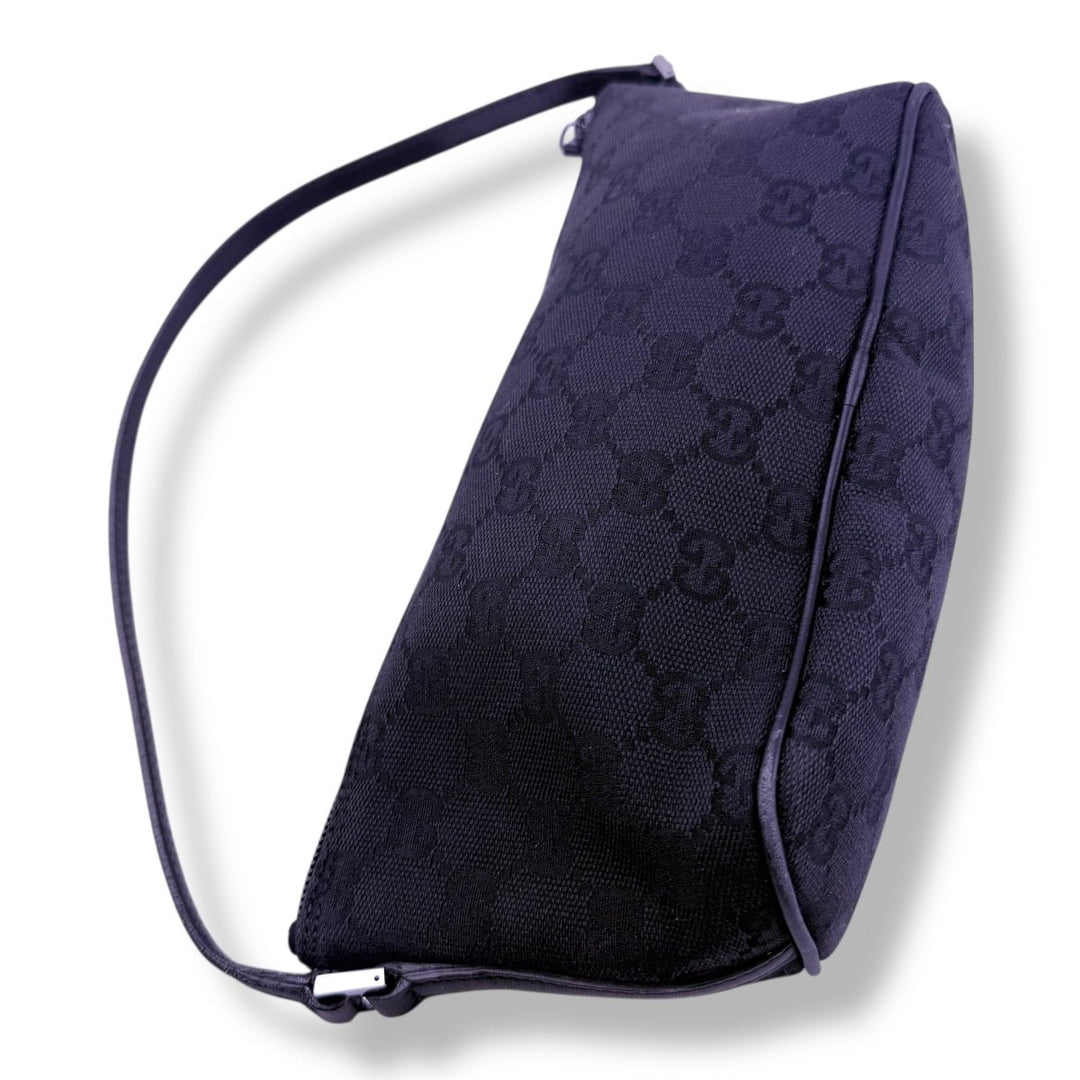 Gucci GG Supreme Black Mini Boat Pochette Handbag - Lux Central