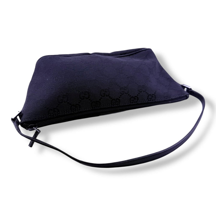 Gucci GG Supreme Black Mini Boat Pochette Handbag - Lux Central