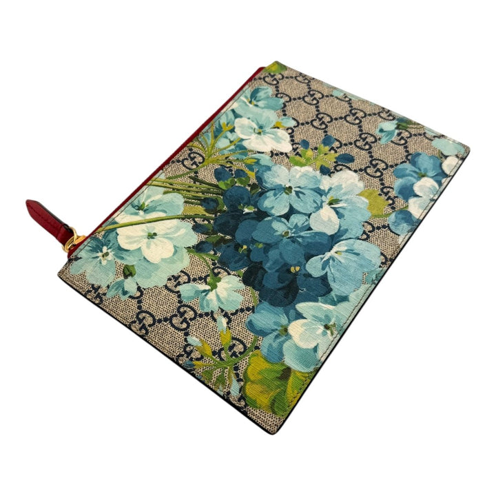 Gucci GG Supreme Blue Multi Bloom Clutch Pouch - Lux Central