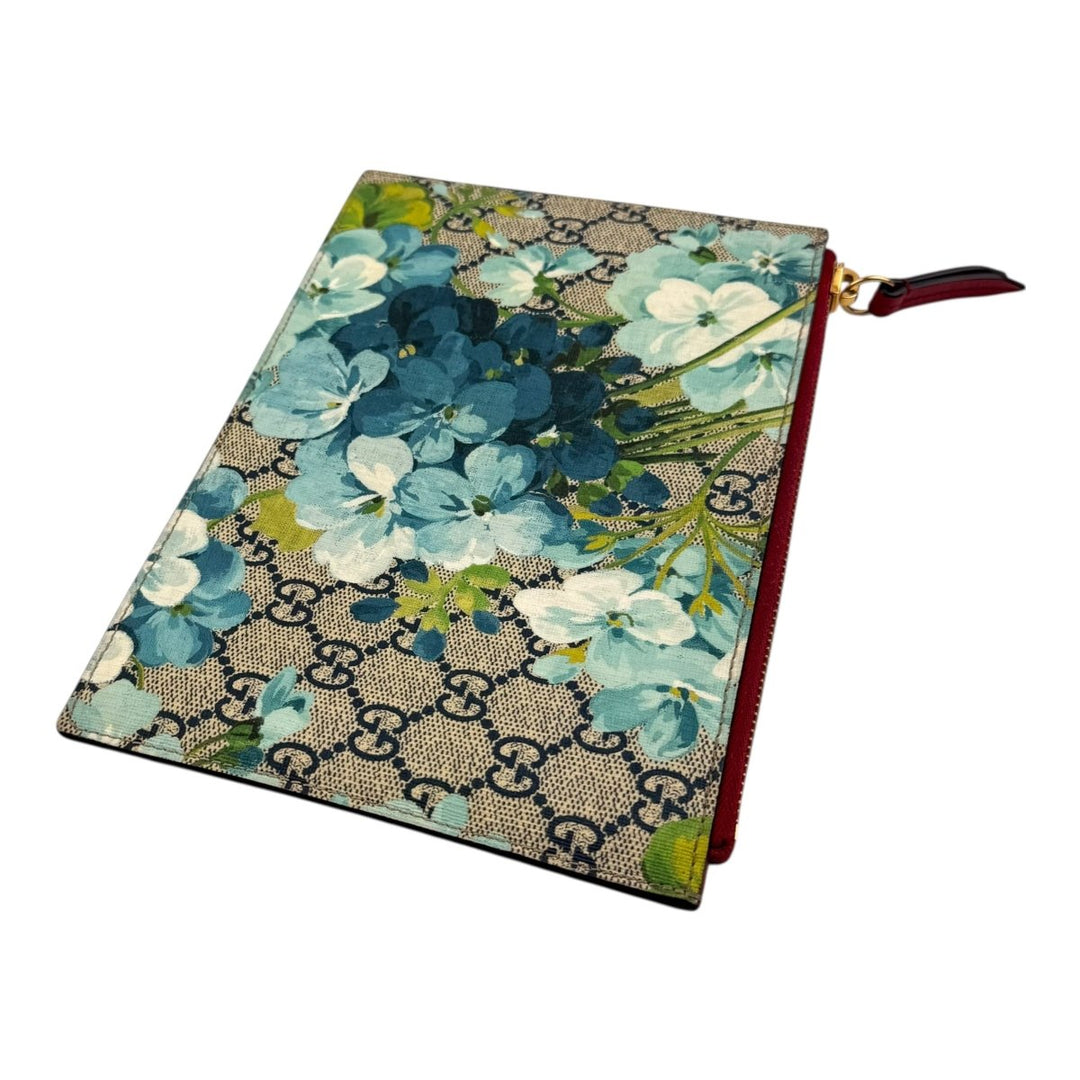 Gucci GG Supreme Blue Multi Bloom Clutch Pouch - Lux Central