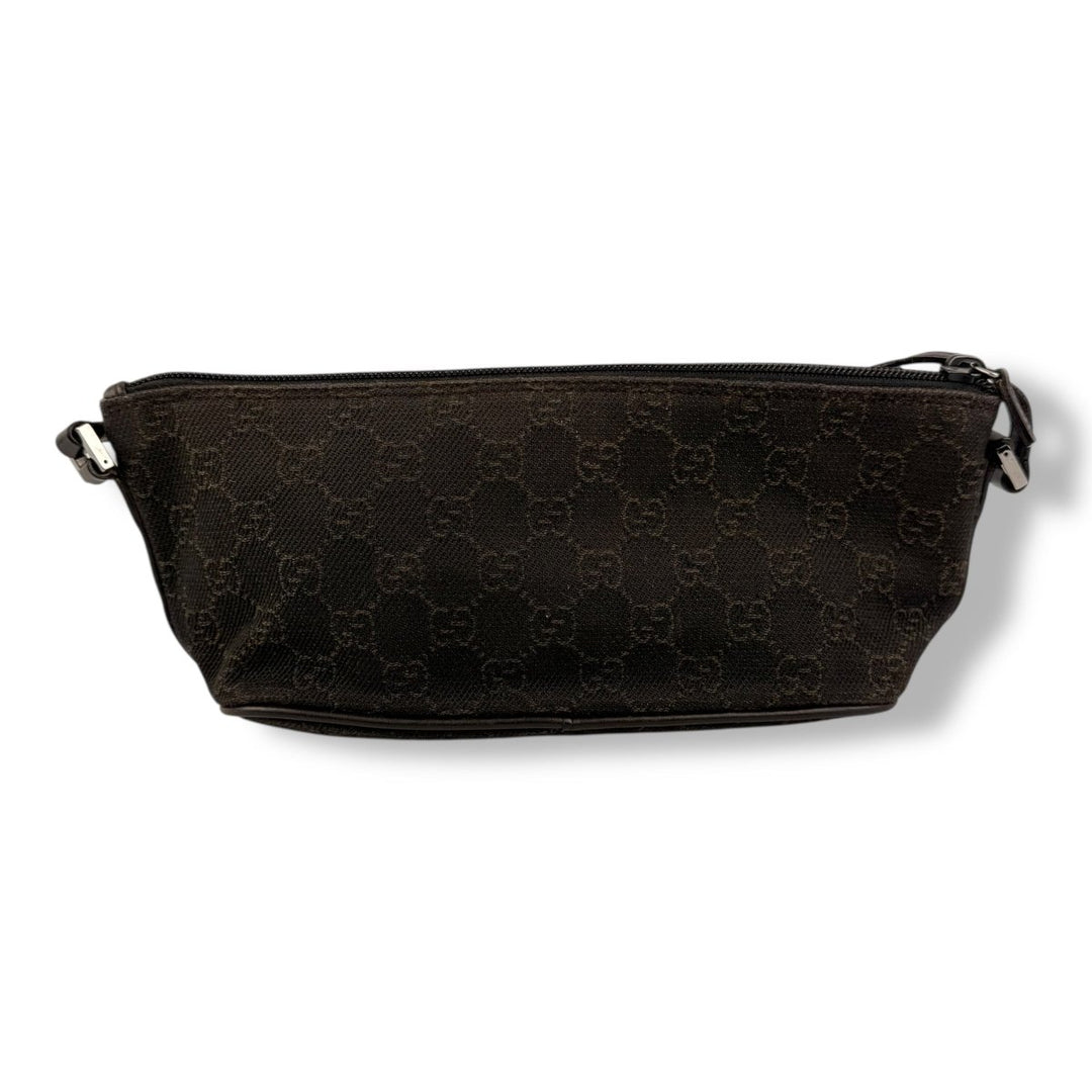 Gucci GG Supreme Brown Boat Pochette Handbag - Lux Central