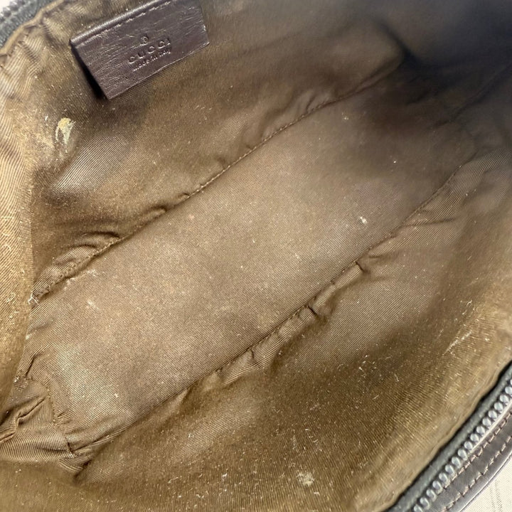 Gucci GG Supreme Brown Boat Pochette Handbag - Lux Central