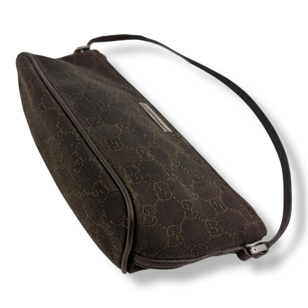 Gucci GG Supreme Brown Boat Pochette Handbag - Lux Central