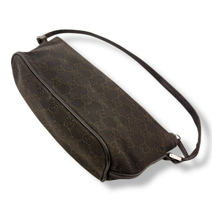 Gucci GG Supreme Brown Boat Pochette Handbag - Lux Central