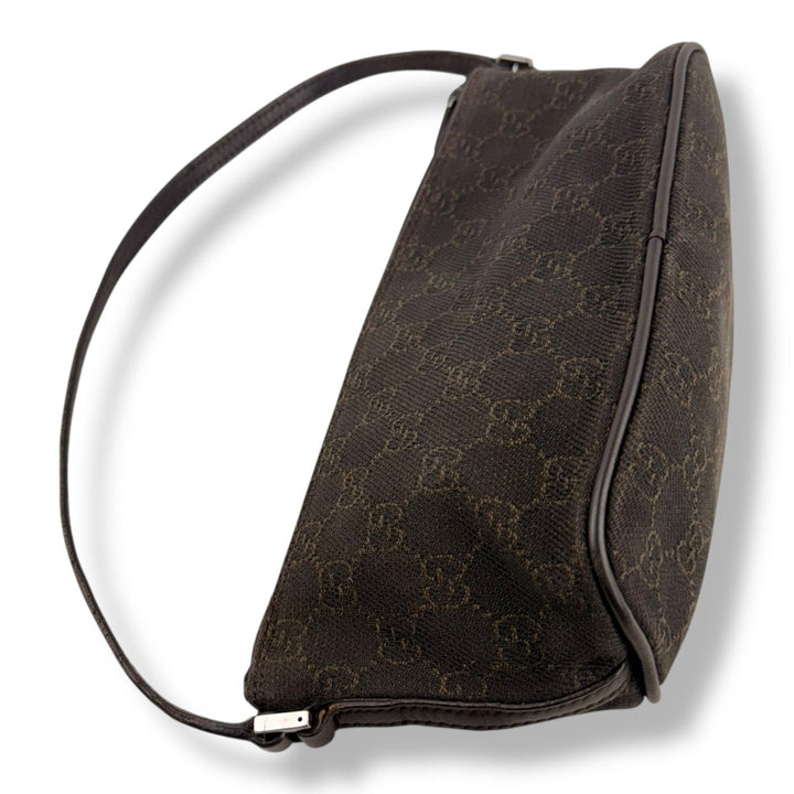Gucci GG Supreme Brown Boat Pochette Handbag - Lux Central