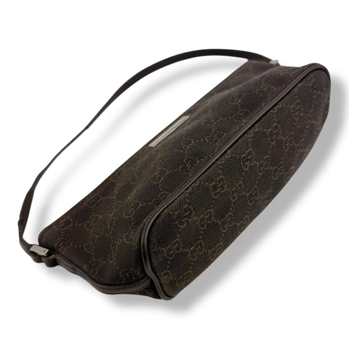 Gucci GG Supreme Brown Boat Pochette Handbag - Lux Central