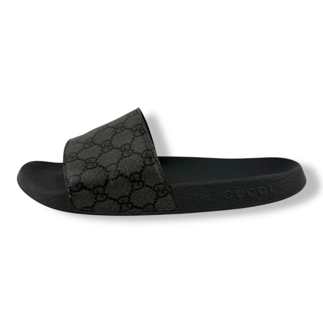 Gucci GG Supreme Canvas Black/Grey Men’s Slides UK 9 / EU 43 - Lux Central