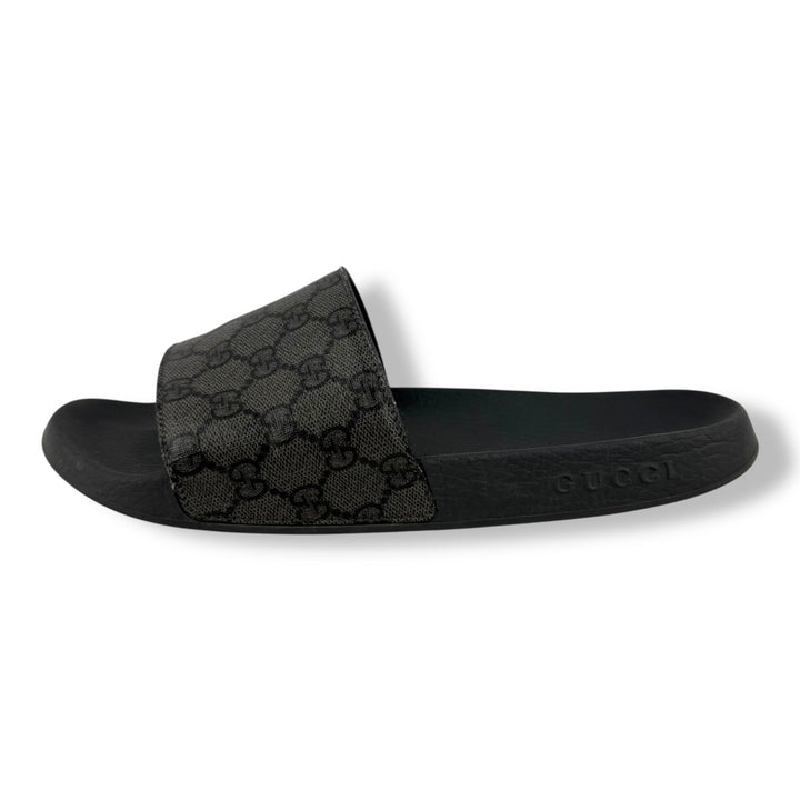 Gucci GG Supreme Canvas Black/Grey Men’s Slides UK 9 / EU 43 - Lux Central