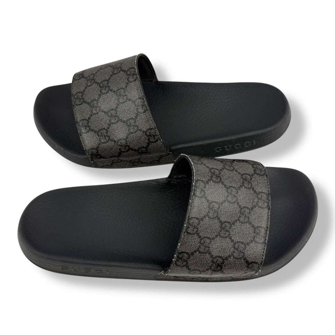 Gucci GG Supreme Canvas Black/Grey Men’s Slides UK 9 / EU 43 - Lux Central