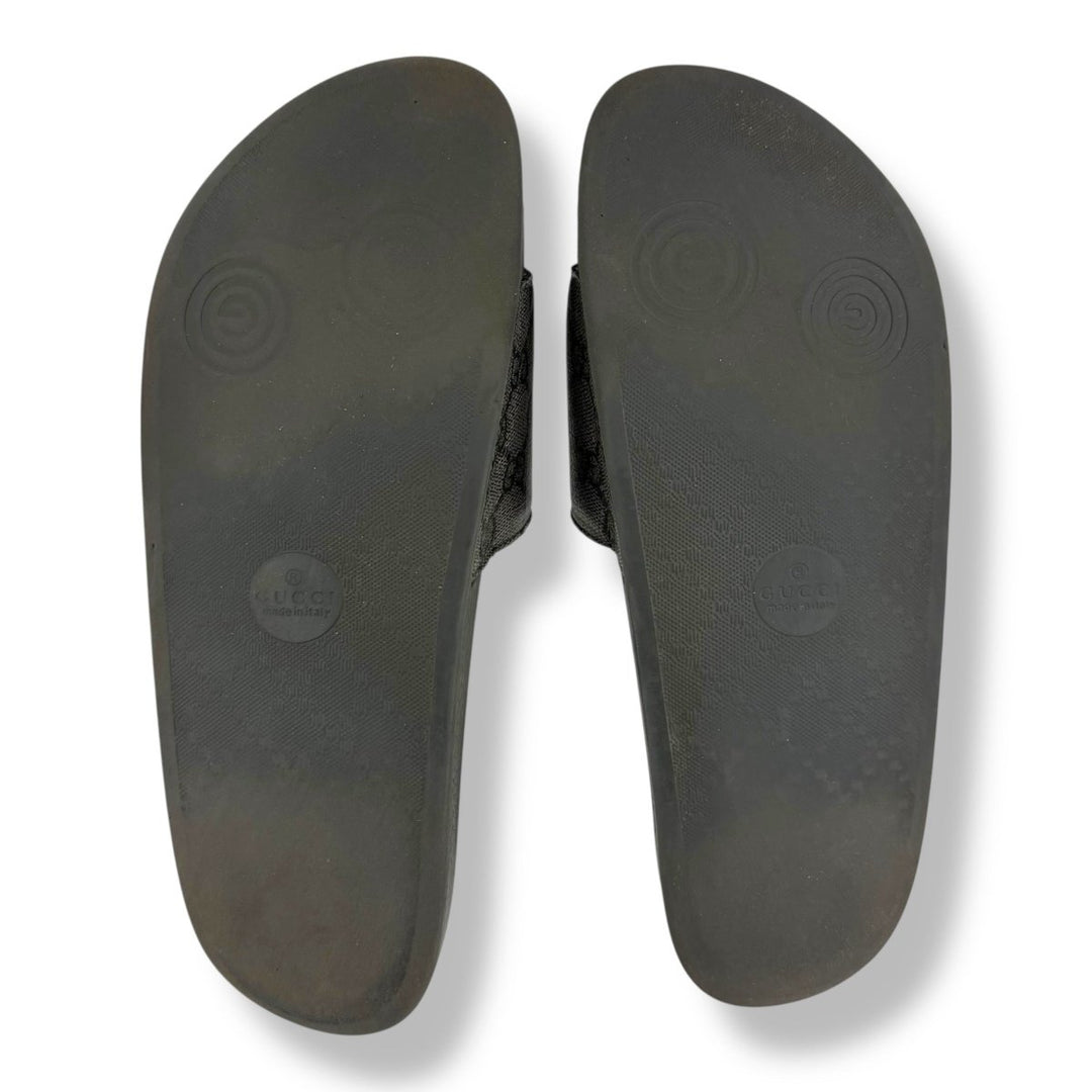 Gucci GG Supreme Canvas Black/Grey Men’s Slides UK 9 / EU 43 - Lux Central