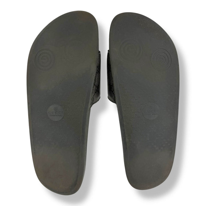 Gucci GG Supreme Canvas Black/Grey Men’s Slides UK 9 / EU 43 - Lux Central