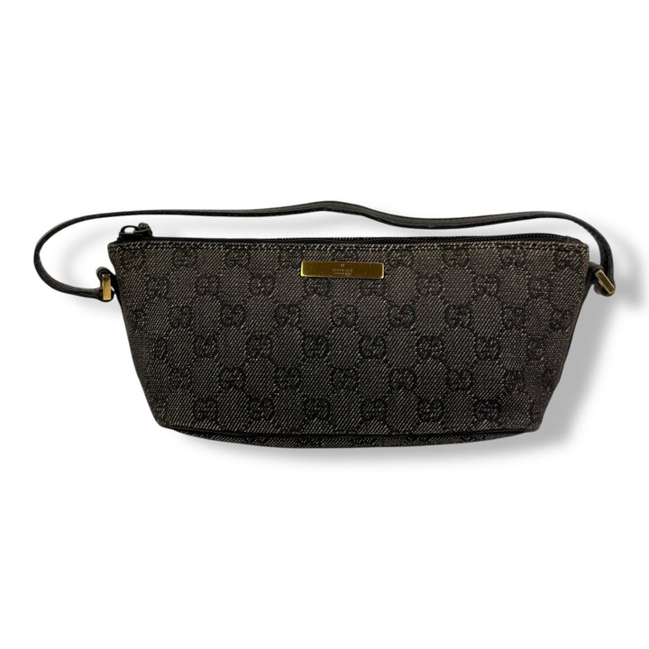 Gucci GG Supreme Grey Boat Pochette Handbag - Lux Central