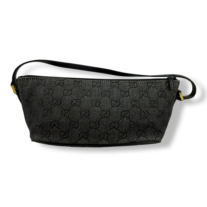 Gucci GG Supreme Grey/Black Boat Pochette Handbag - Lux Central