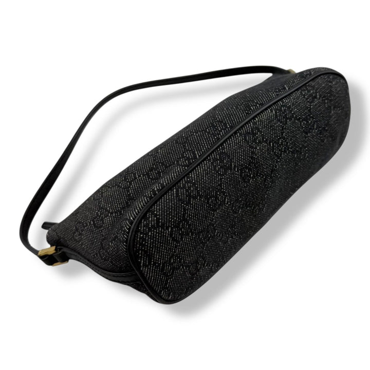 Gucci GG Supreme Grey/Black Boat Pochette Handbag - Lux Central