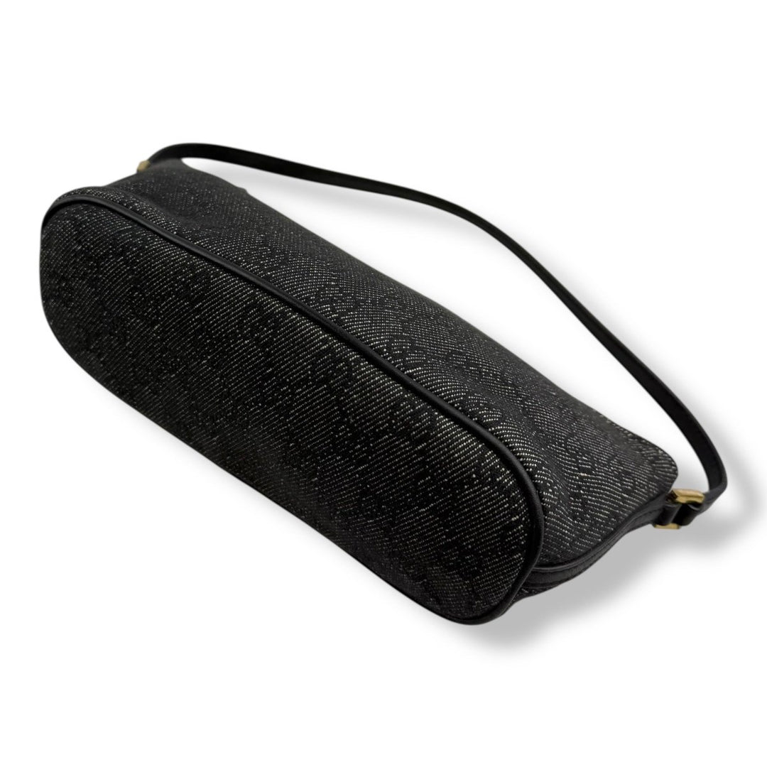 Gucci GG Supreme Grey/Black Boat Pochette Handbag - Lux Central