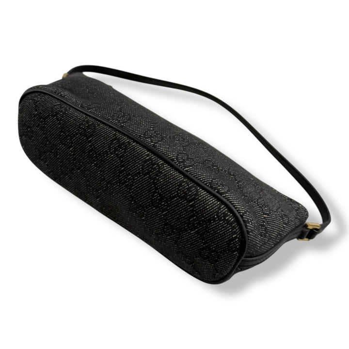 Gucci GG Supreme Grey/Black Boat Pochette Handbag - Lux Central