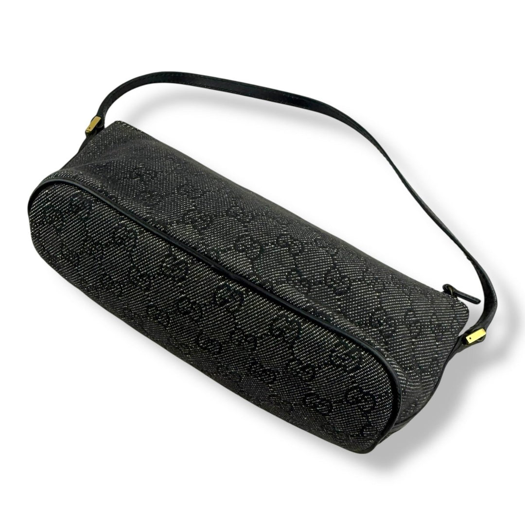 Gucci GG Supreme Grey/Black Boat Pochette Handbag - Lux Central