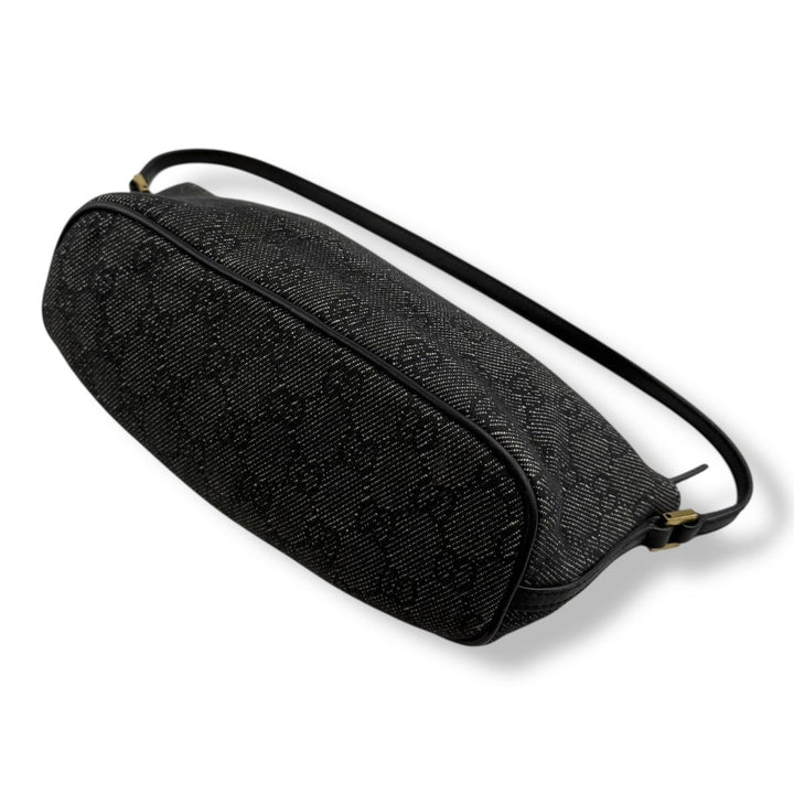 Gucci GG Supreme Grey/Black Boat Pochette Handbag - Lux Central