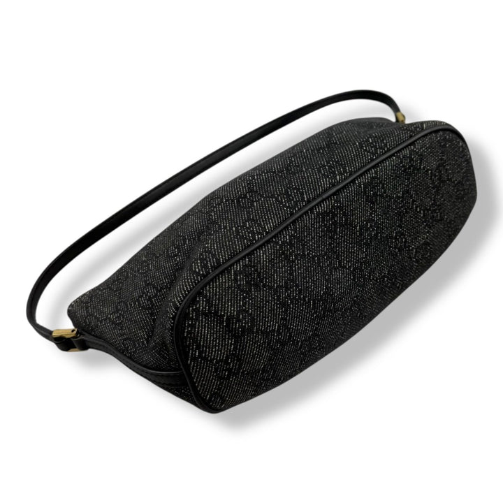 Gucci GG Supreme Grey/Black Boat Pochette Handbag - Lux Central