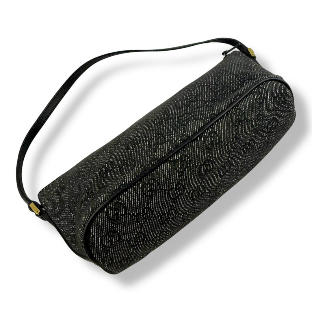 Gucci GG Supreme Grey/Black Boat Pochette Handbag - Lux Central