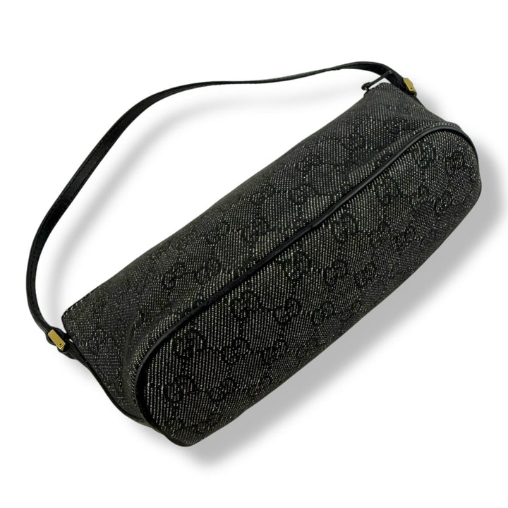 Gucci GG Supreme Grey/Black Boat Pochette Handbag - Lux Central