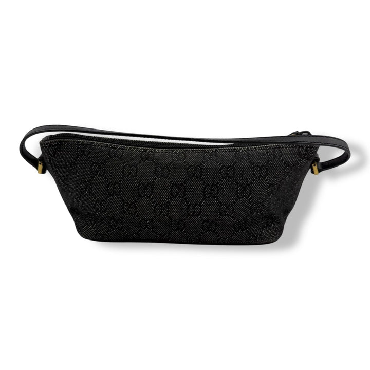 Gucci GG Supreme Grey/Black Boat Pochette Handbag - Lux Central