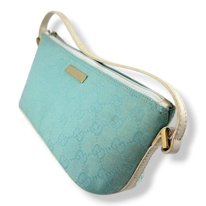 Gucci GG Supreme Light Blue Boat Pochette Handbag - Lux Central