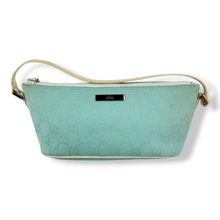 Gucci GG Supreme Light Blue Boat Pochette Handbag - Lux Central