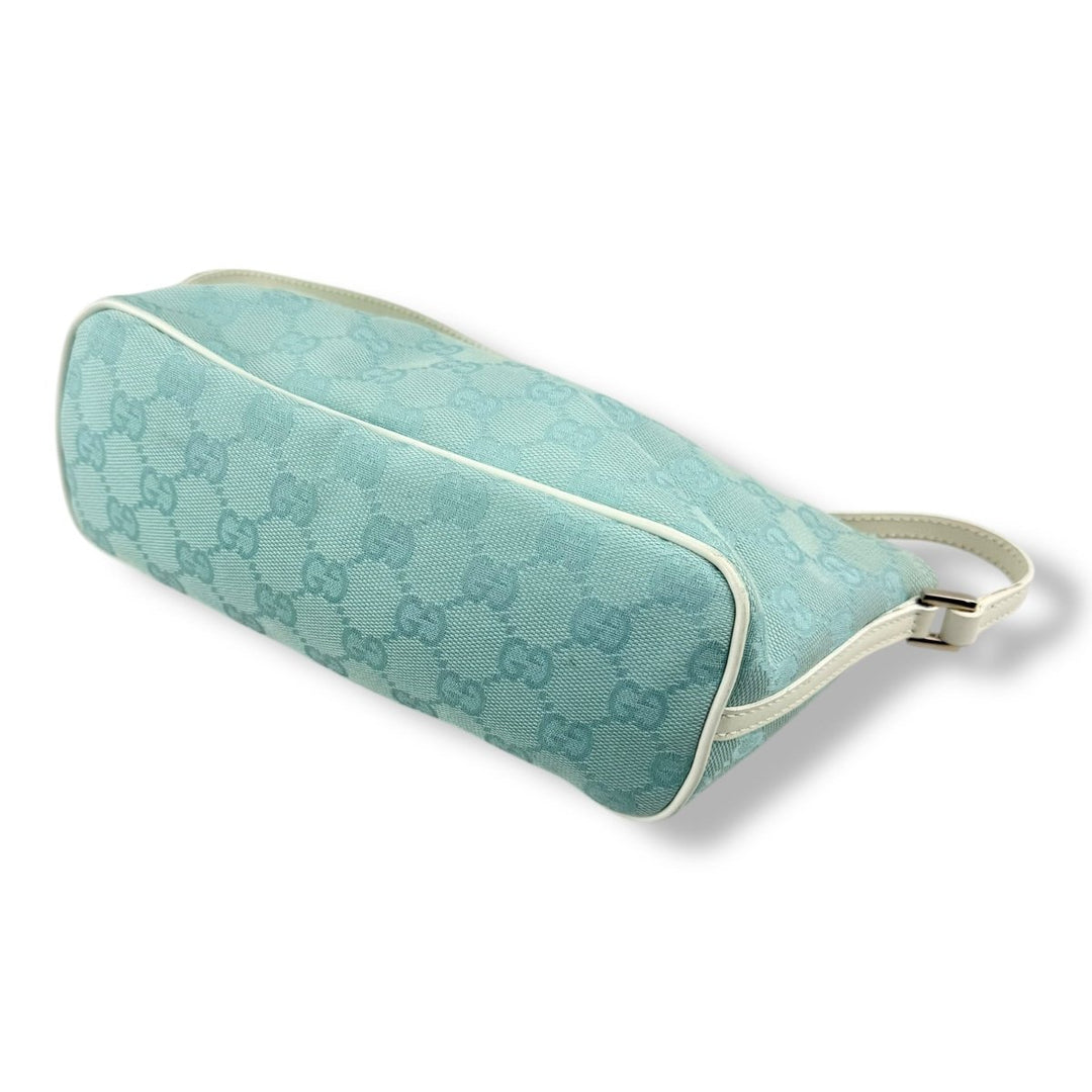 Gucci GG Supreme Light Blue Boat Pochette Handbag - Lux Central