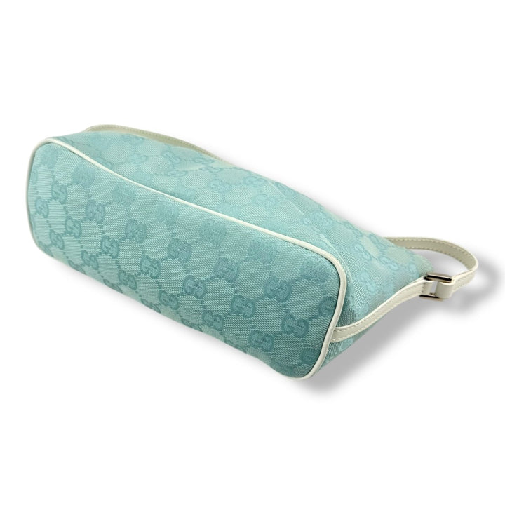 Gucci GG Supreme Light Blue Boat Pochette Handbag - Lux Central