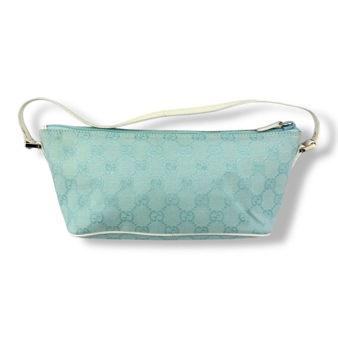 Gucci GG Supreme Light Blue Boat Pochette Handbag - Lux Central