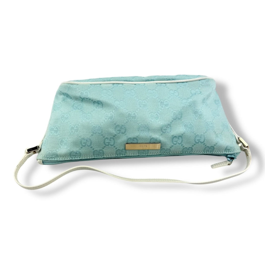 Gucci GG Supreme Light Blue Boat Pochette Handbag - Lux Central