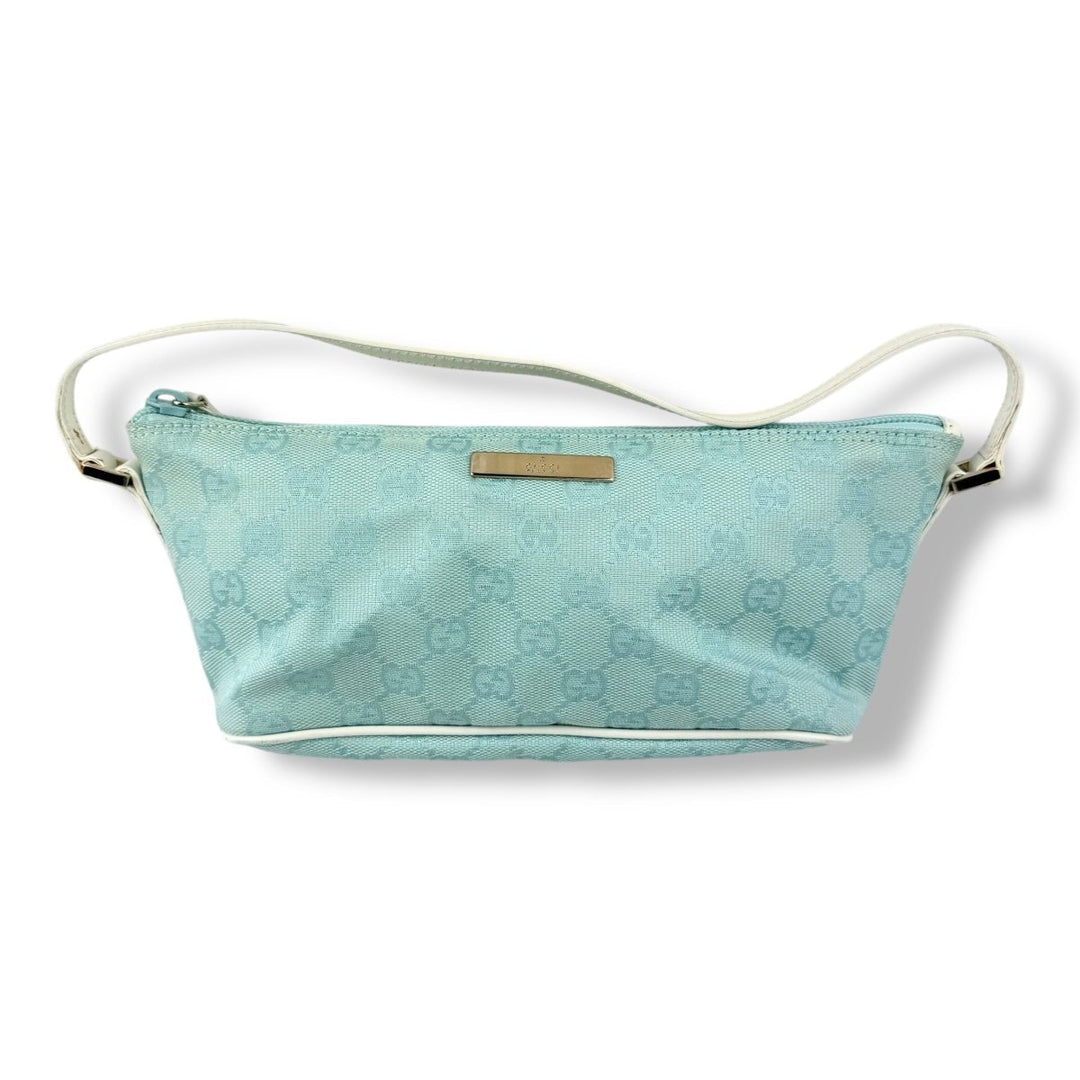 Gucci GG Supreme Light Blue Boat Pochette Handbag - Lux Central