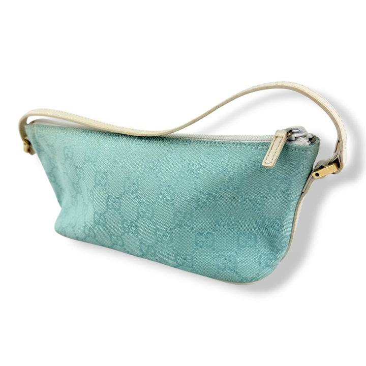 Gucci GG Supreme Light Blue Boat Pochette Handbag - Lux Central