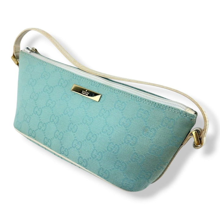 Gucci GG Supreme Light Blue Boat Pochette Handbag - Lux Central