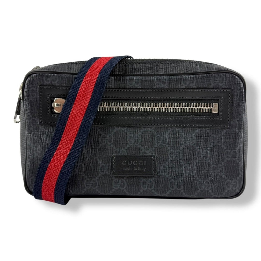 Gucci GG Supreme Monogram Black Belt Bag - Lux Central