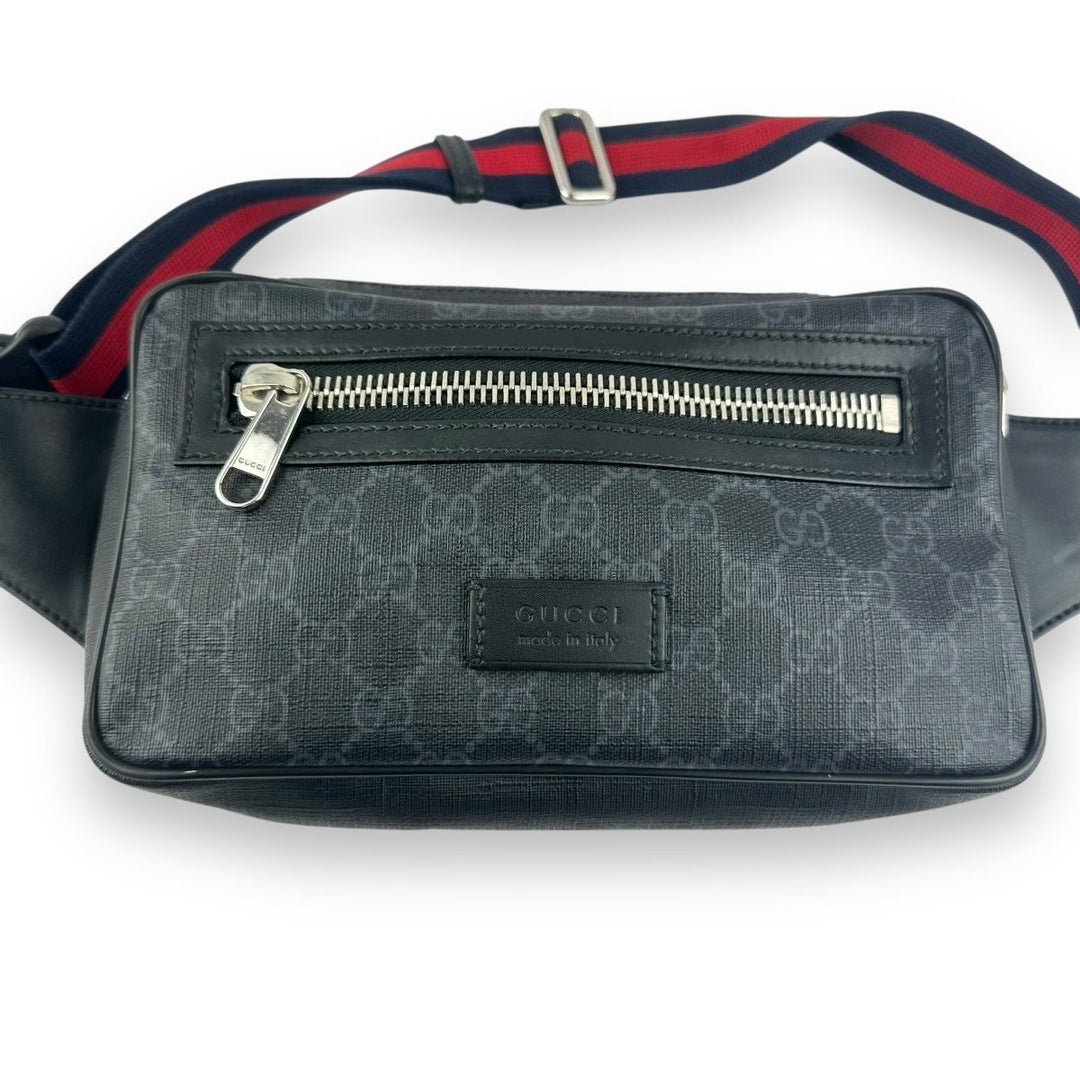 Gucci GG Supreme Monogram Black Belt Bag - Lux Central