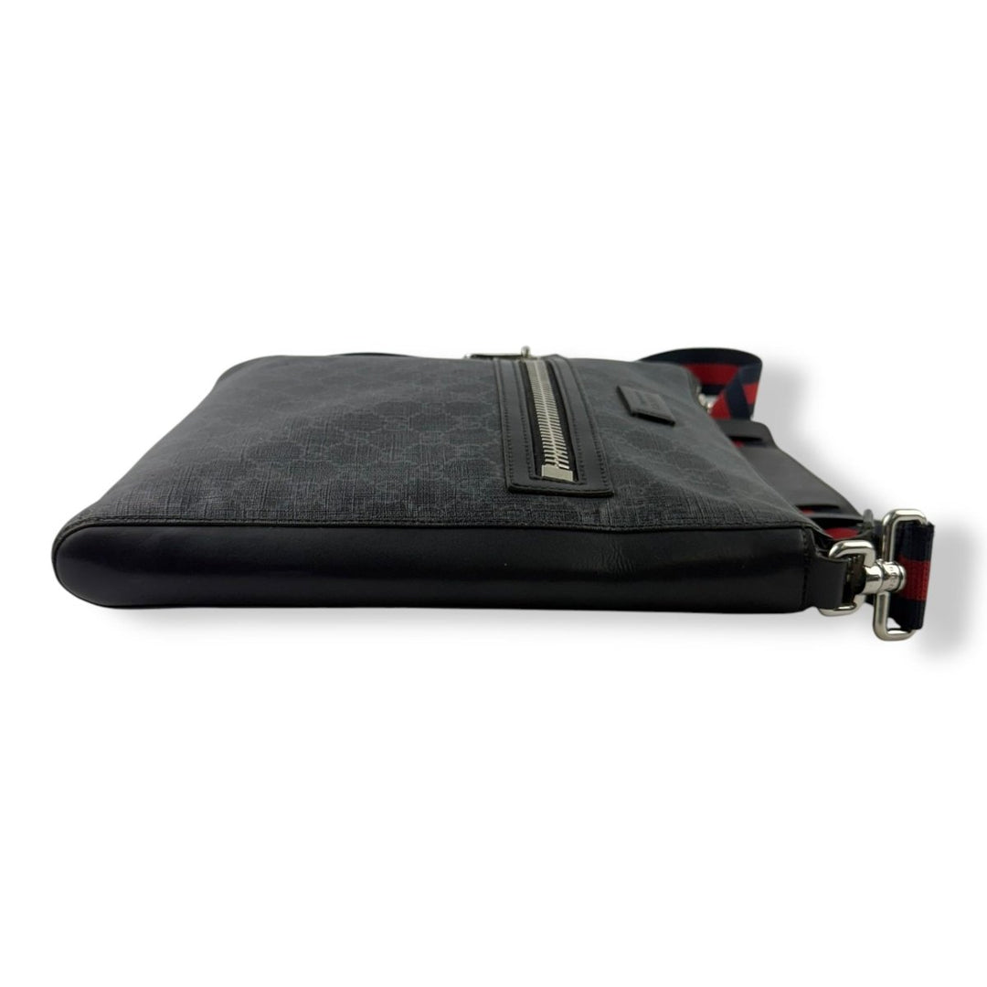 Gucci GG Supreme Monogram Large Black Messenger Bag - Lux Central