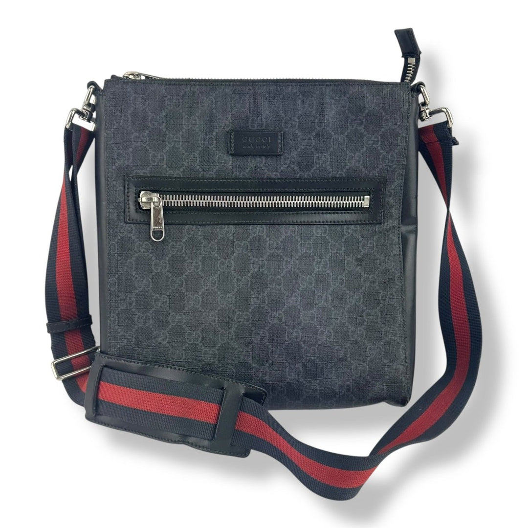 Gucci GG Supreme Monogram Large Black Messenger Bag - Lux Central