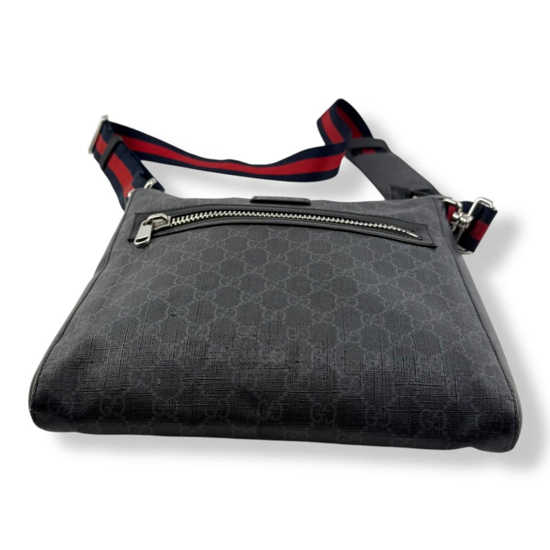 Gucci GG Supreme Monogram Large Black Messenger Bag - Lux Central