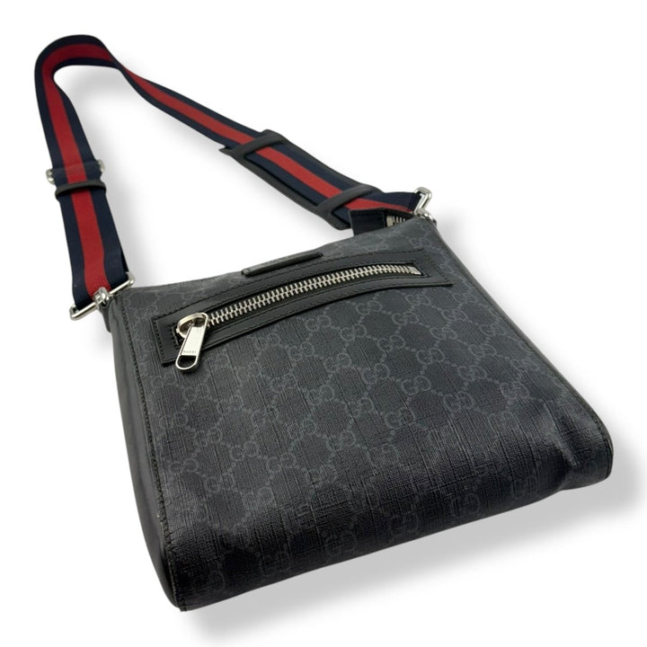 Gucci GG Supreme Monogram Small Black Messenger Bag - Lux Central