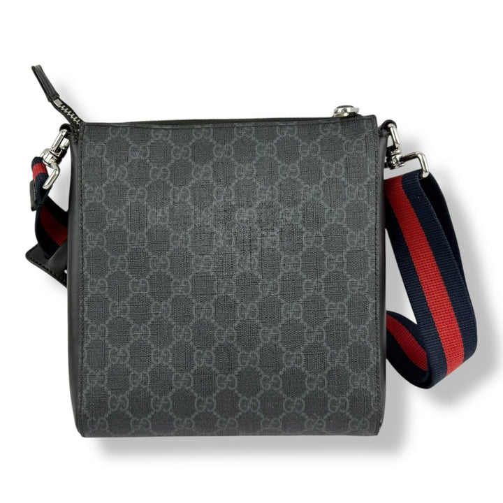 Gucci GG Supreme Monogram Small Black Messenger Bag - Lux Central