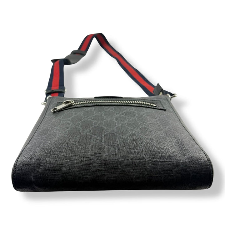 Gucci GG Supreme Monogram Small Black Messenger Bag - Lux Central