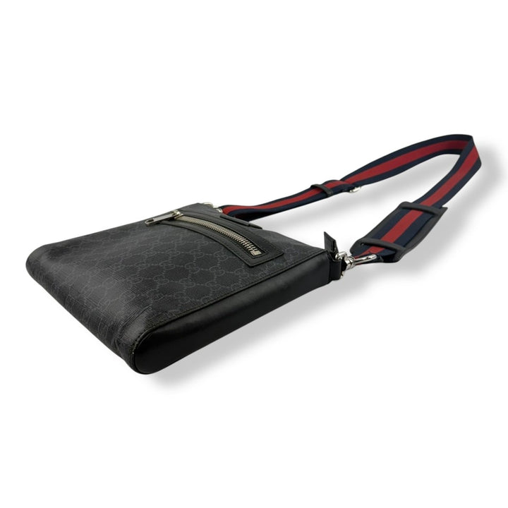 Gucci GG Supreme Monogram Small Black Messenger Bag - Lux Central