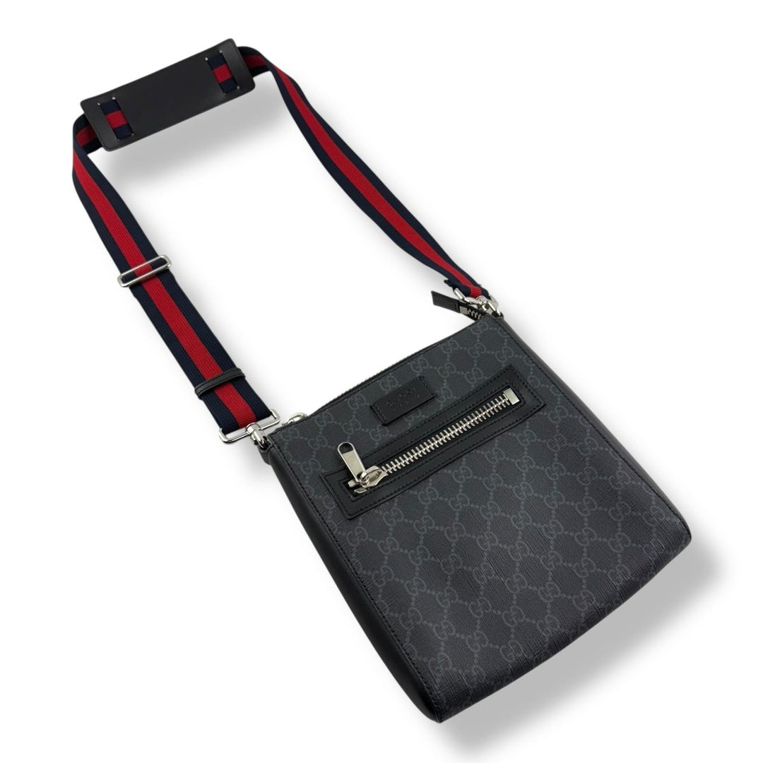 Gucci GG Supreme Monogram Small Black Messenger Bag - Lux Central