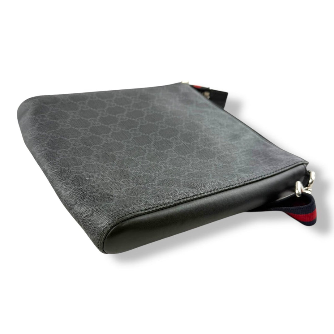 Gucci GG Supreme Monogram Small Black Messenger Bag - Lux Central